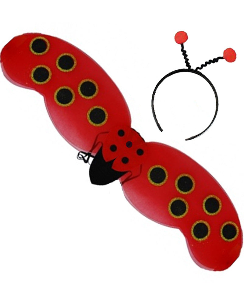 Lady Bug Wings and Headband Set
