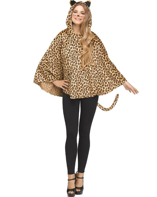 Leopard Hooded Poncho