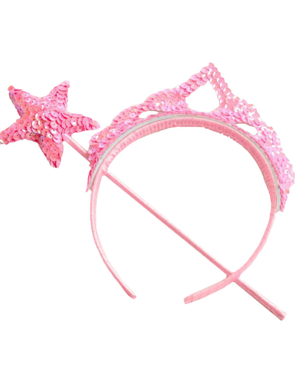 Princess Sparkle Light Pink Wand and Tiara Set