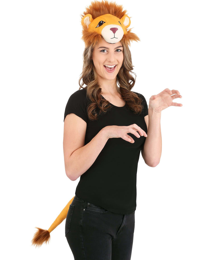 Lion Plush Headband and Tail Deluxe Set