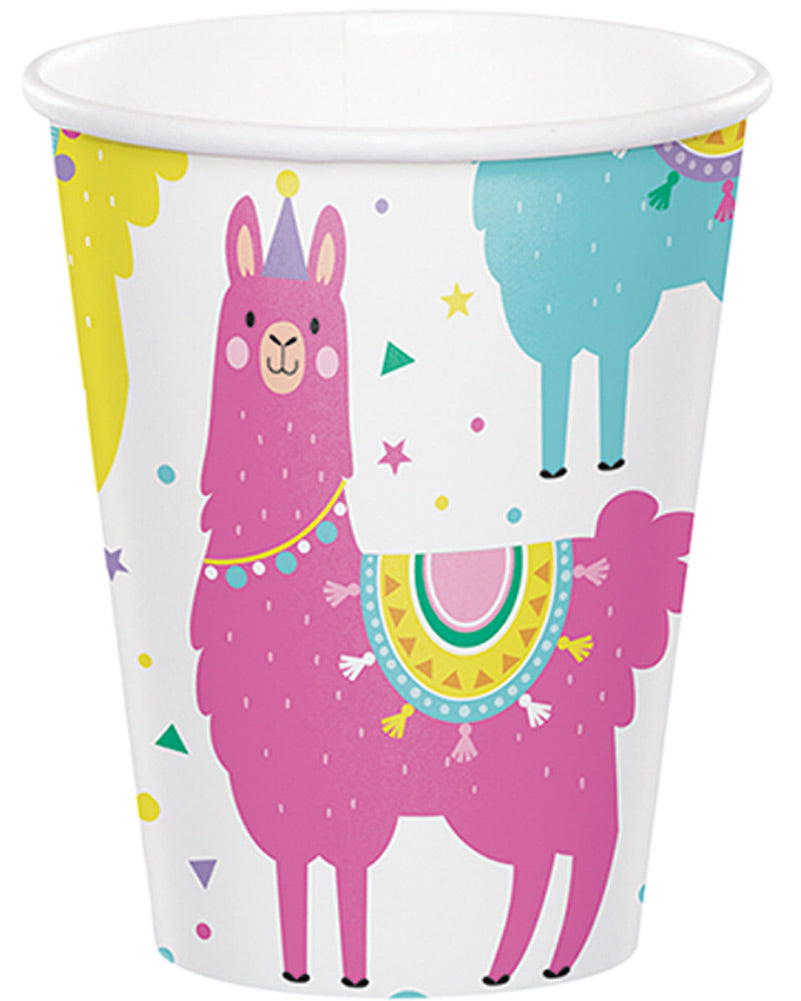 Llama Party 266ml Paper Cups Pack of 8
