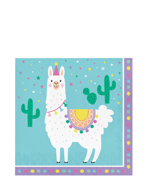 Llama Party Lunch Napkins Pack of 16