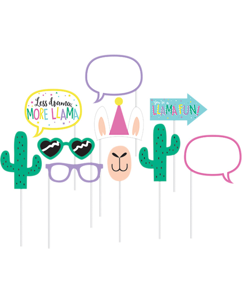 Llama Party Photo Booth Props Pack of 10