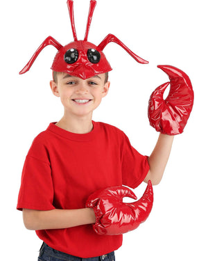Lobster Headband and Gloves Costume Set