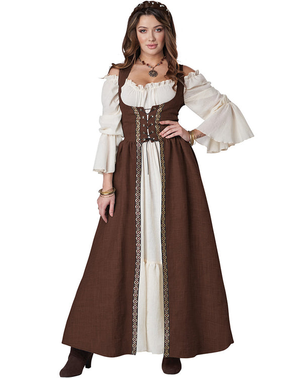 Medieval Overdress Brown Womens Costume
