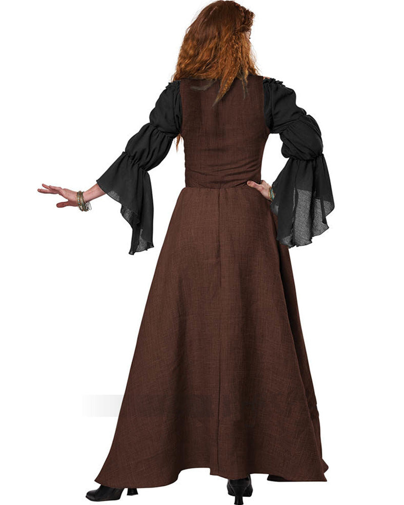 Medieval Overdress Brown Womens Costume
