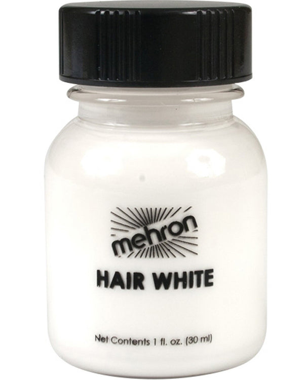 Mehron White Hair Makeup with Brush 30ml