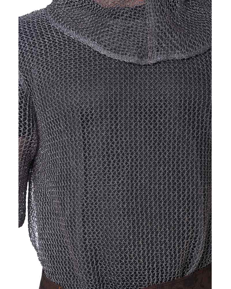 Metallic Knit Chainmail Tunic and Cowl Adult Costume