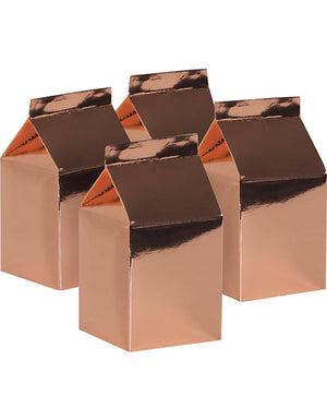 Metallic Rose Gold Milk Box Pack of 10