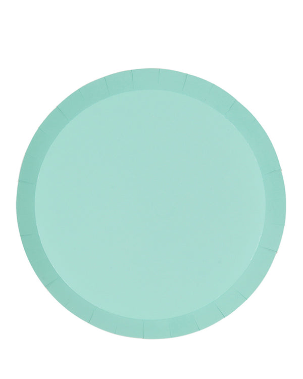 Mint Green 23cm Round Paper Lunch Plates Pack of 10