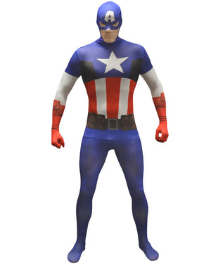 Captain America Value Morphsuit Mens Costume