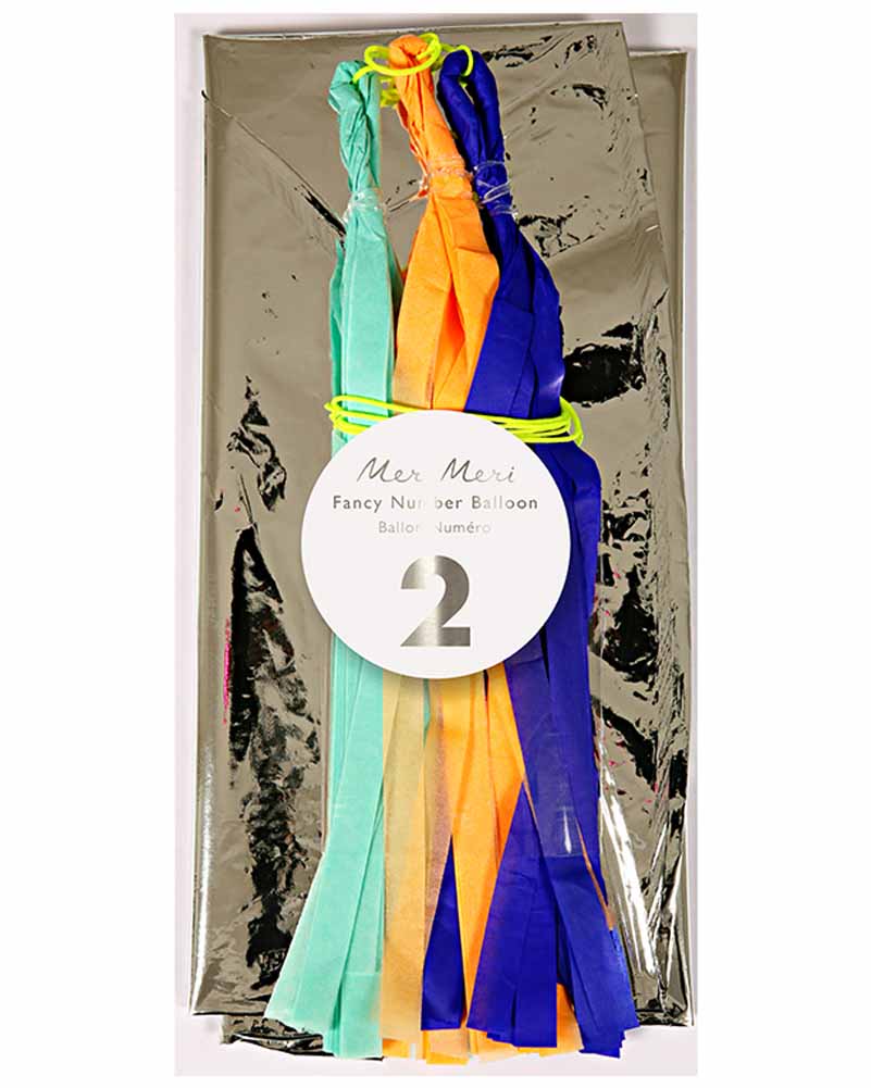 Fancy Number Two Silver Foil Balloon