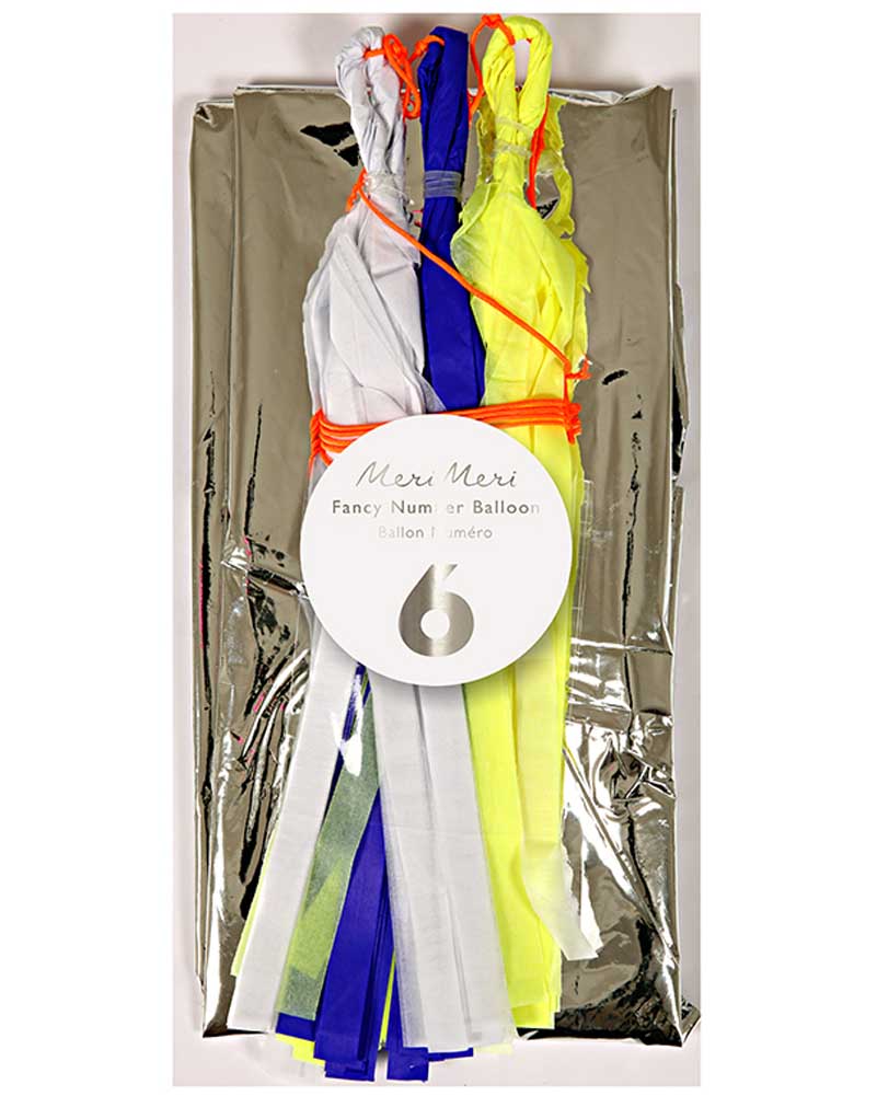 Fancy Number Six Silver Foil Balloon