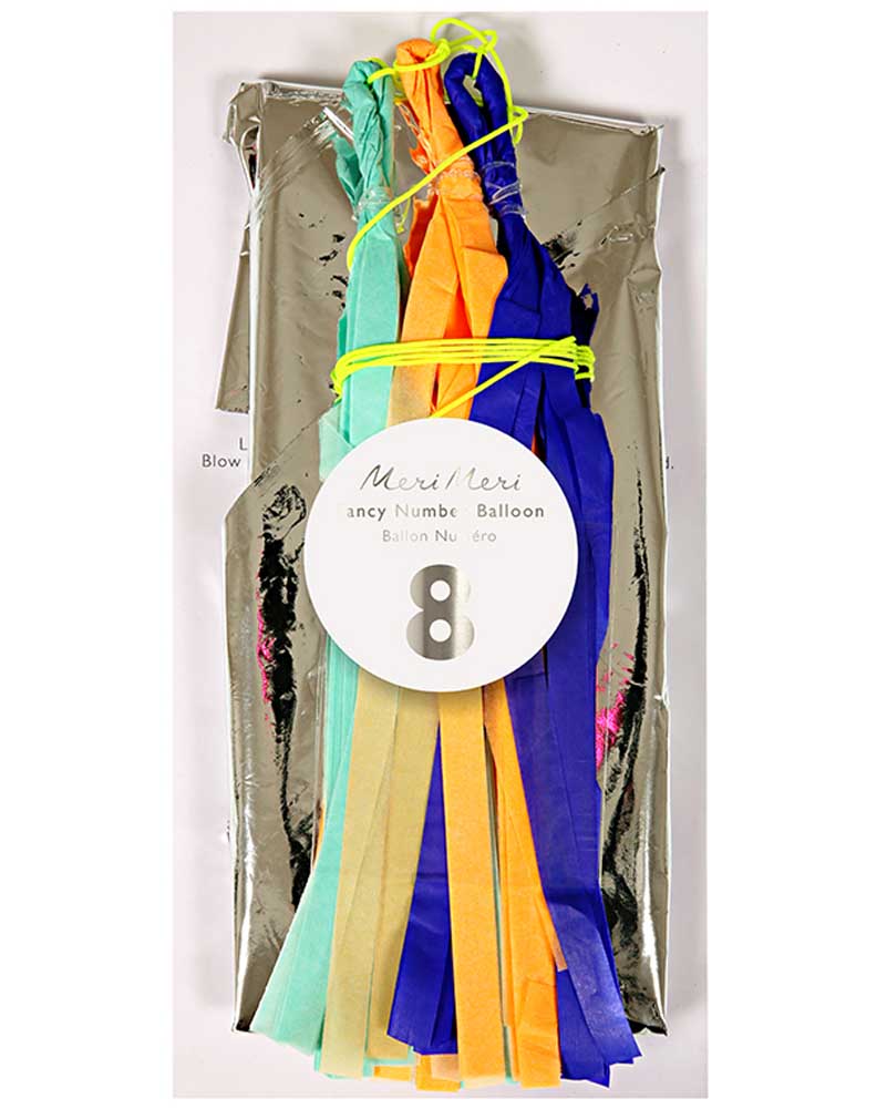 Fancy Number Eight Silver Foil Balloon