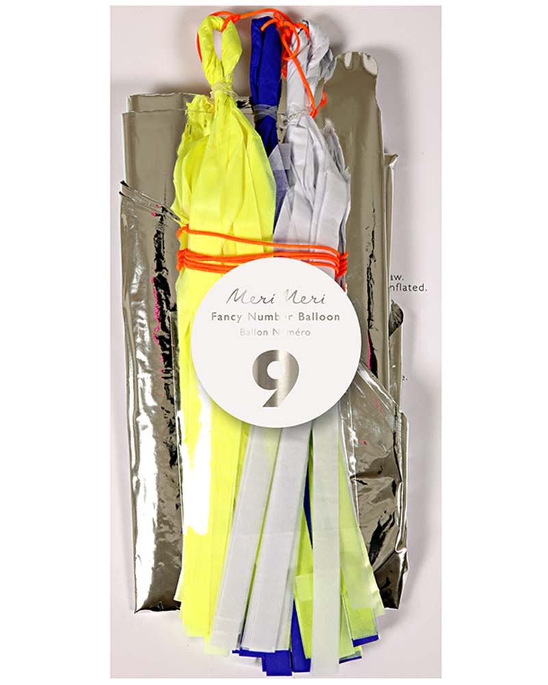 Fancy Number Nine Silver Foil Balloon