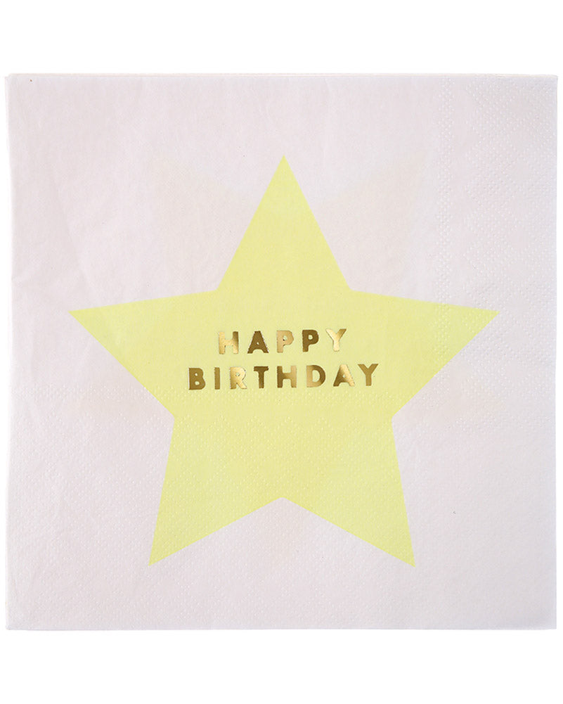 Jazzy Star Happy Birthday Dinner Napkins Pack of 16