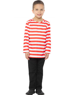 Multi Character Red and White Kids Shirt