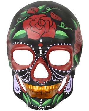 Day of the Dead Black Rose Mask