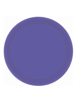 New Purple 23cm Round Paper Plates Pack of 20