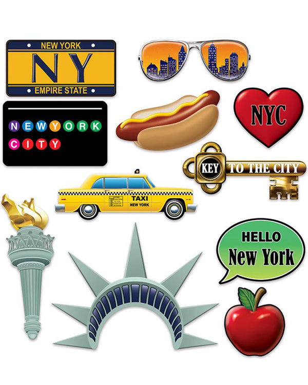 New York City Photo Fun Signs Pack of 11