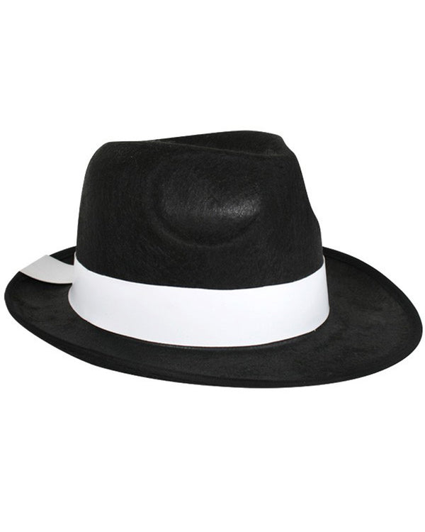 20s Black and White Deluxe Gangster Hat