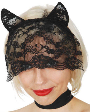 Cat Ears with Lace Veil