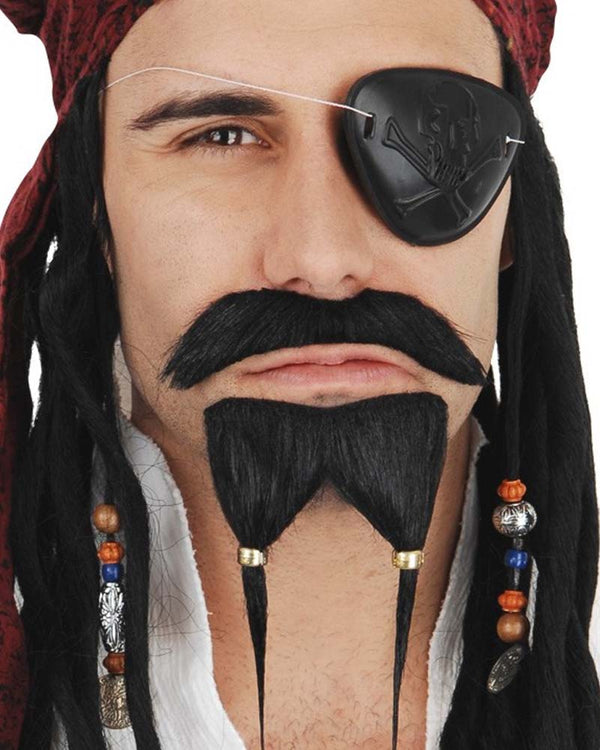 Pirate Black Goatee and Moustache