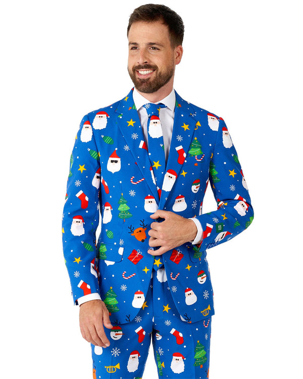 Christmas Opposuit Festivity Blue Premium Mens Suit