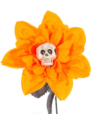Orange Chrysanthemum with Skull Prop