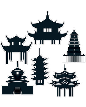 Pagoda Silhouettes Pack of 6