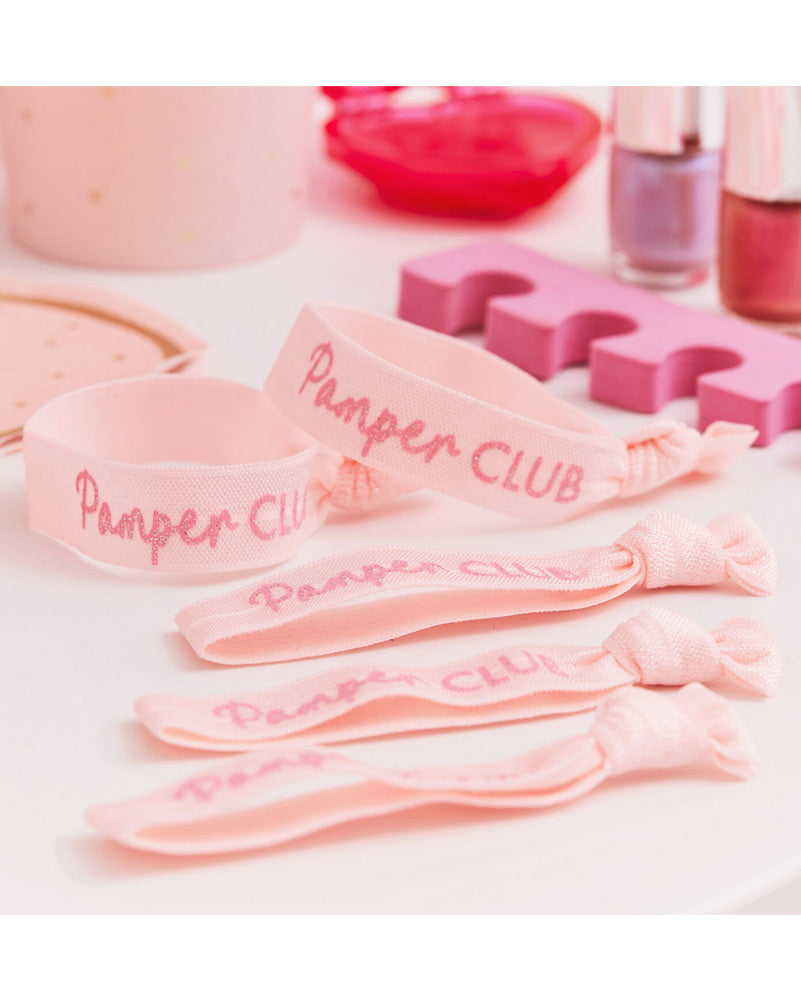 Pamper Party Pink Glitter Pamper Club Elastic Hair Ties Pack of 5