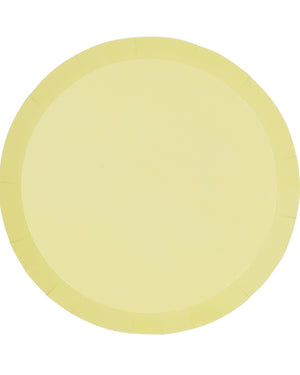 Pastel Yellow 27cm Round Paper Banquet Plates Pack of 10