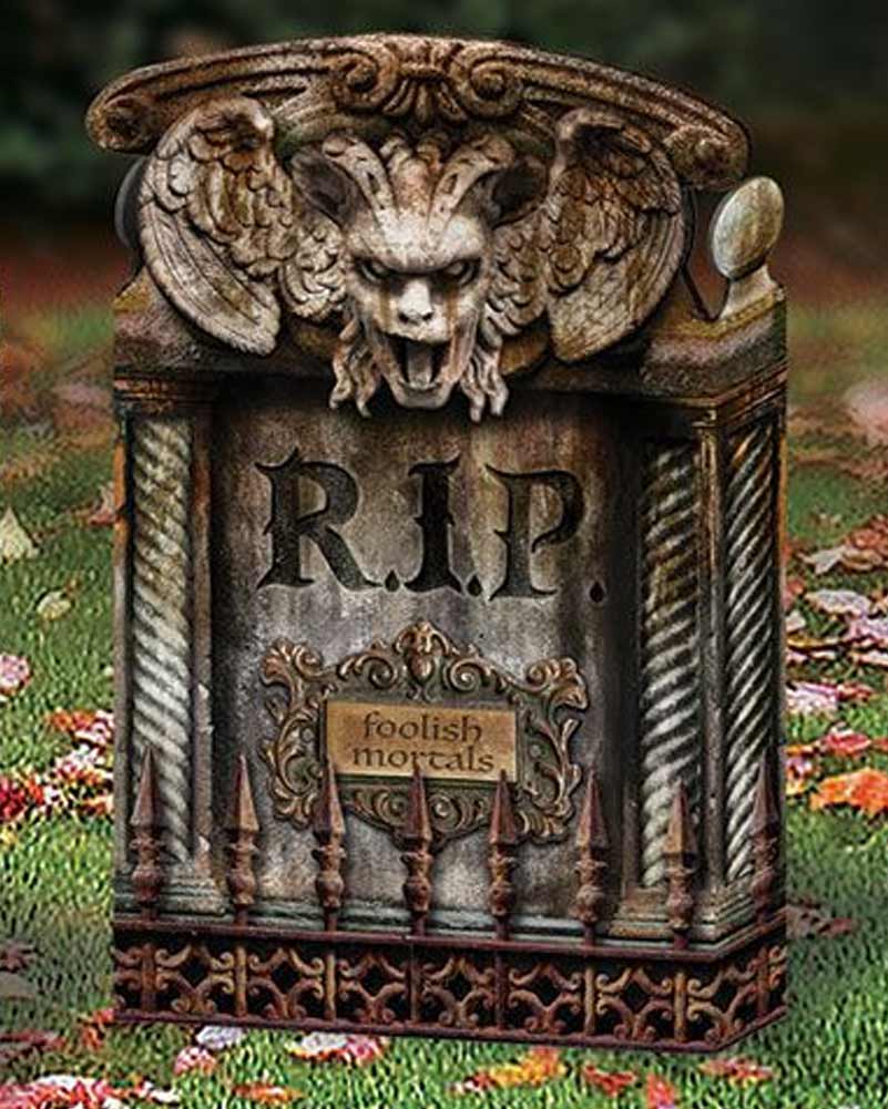 PhotoReal Gargoyle Brown Folding Tombstone 56cm