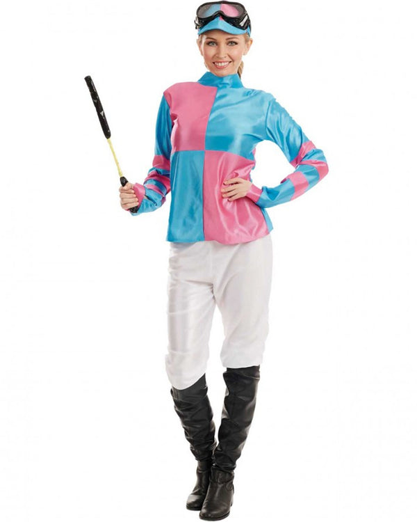Pink and Blue Jockey Womens Costume