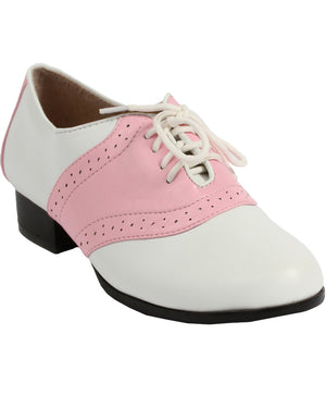 20s Pink and White Saddle Womens Shoes