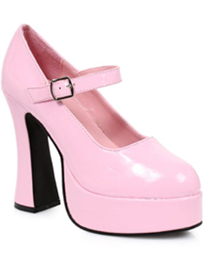 Pink Eden Patent Chunky Heel Womens Shoes