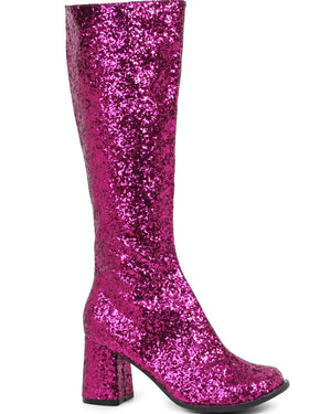Pink Glitter Go Go Womens Boots