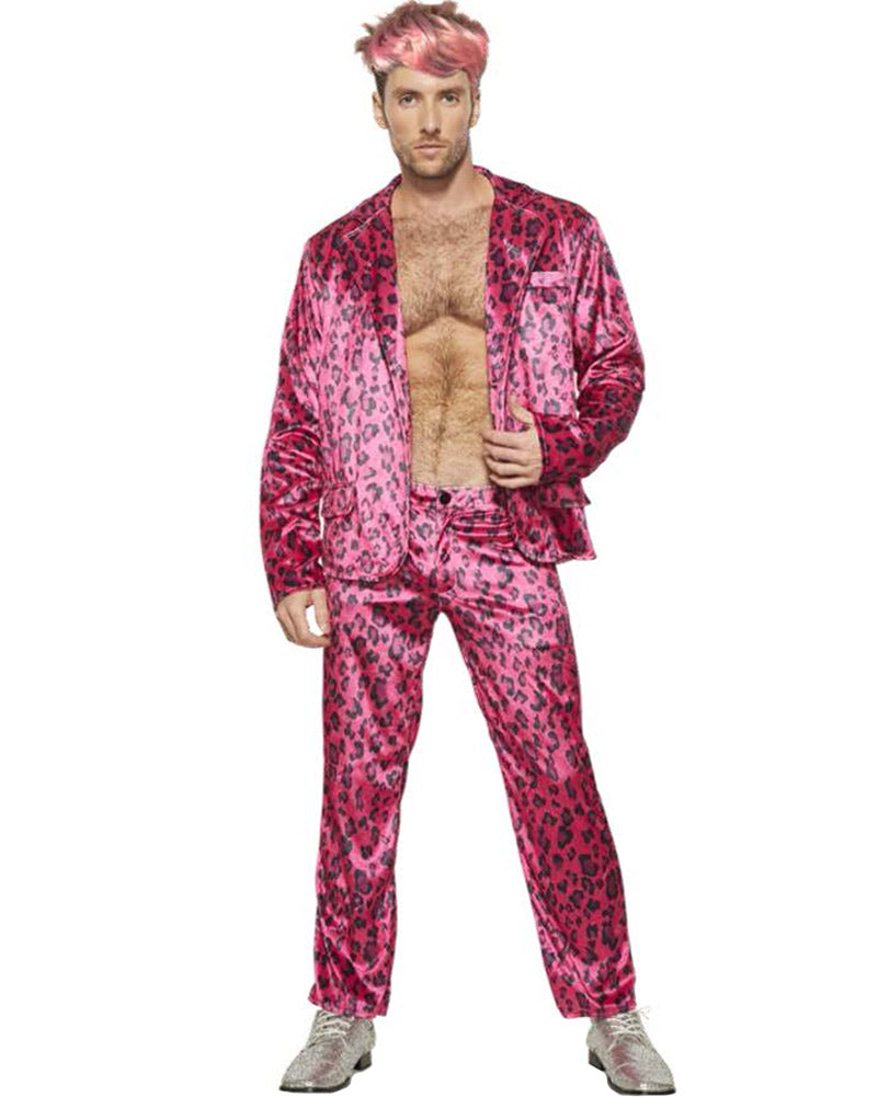 Pink Leopard Rockstar Mens Costume