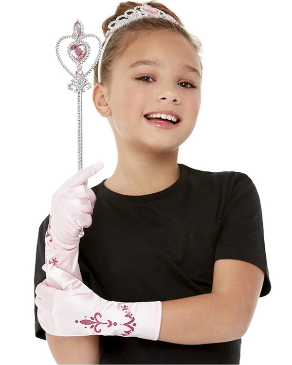 Pink Princess Wand Tiara and Gloves Set