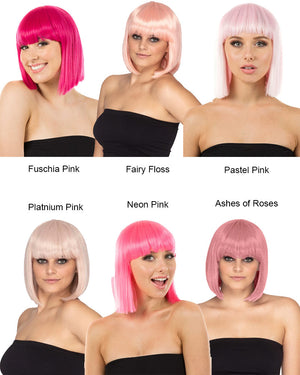 Fashion Deluxe Neon Pink Bob Wig