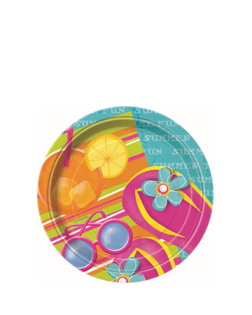 Pool Party 18cm Desert Plates Pack of 8
