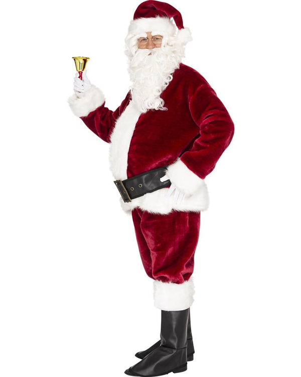 Christmas Complete Professional Santa Plus Size Suit and Accessory Bundle