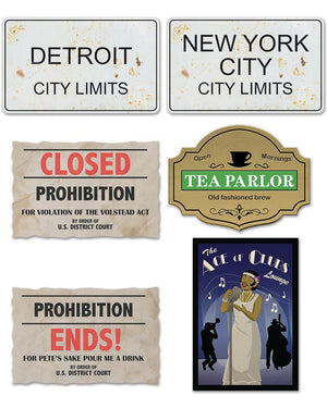 20s Prohibition Cutouts Pack of 6