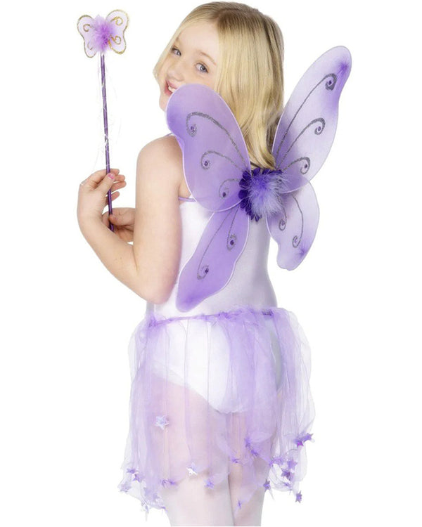 Purple Butterfly Wings and Wand Set