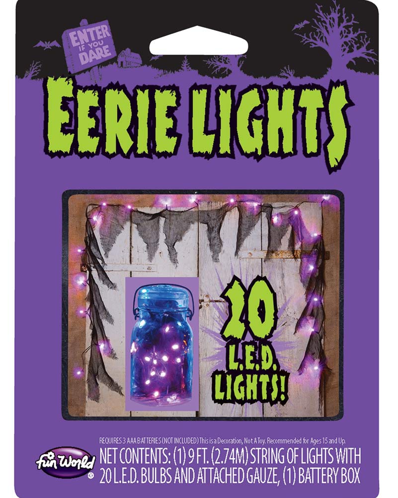 Purple Eerie LED String Lights 2.7m