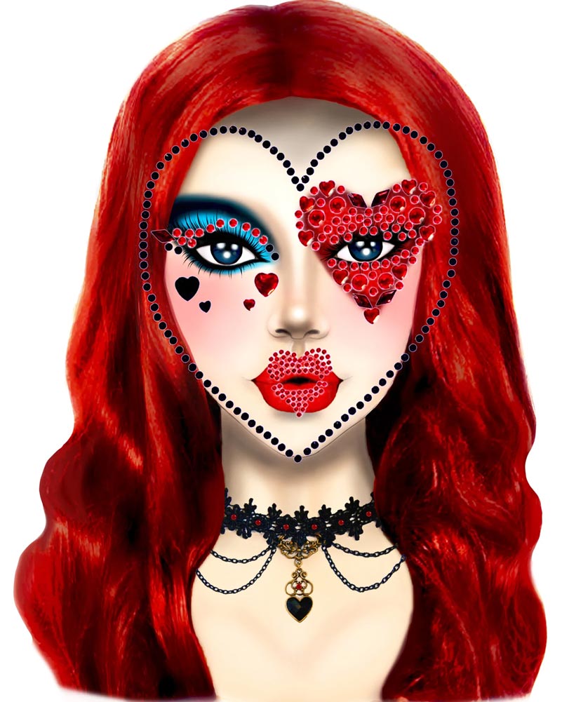 Queen Adhesive Face Jewels Sticker