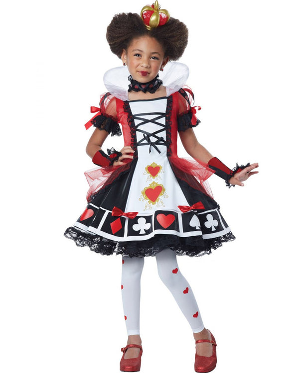Queen Of Hearts Deluxe Girls Costume