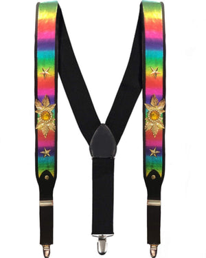 Rainbow Bling Suspenders
