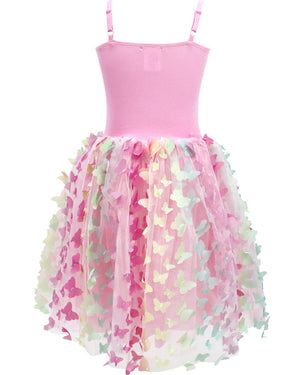 Rainbow Butterfly Party Dress Girls Costume