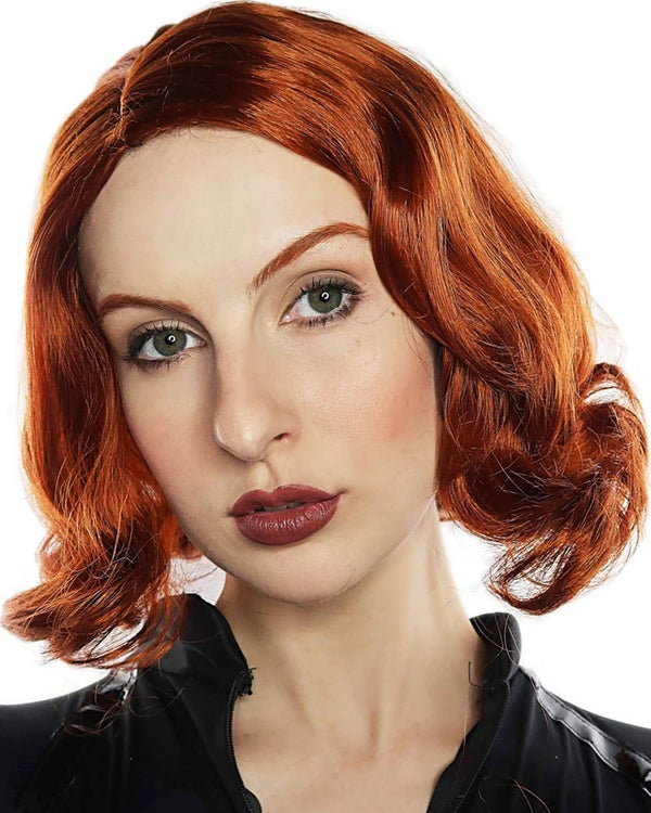 Avenging Widow Wavy Auburn Bob Wig